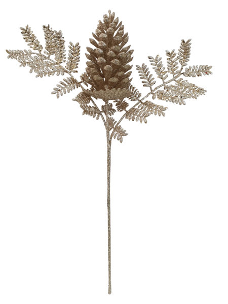 16 inch Pinecone Spray Christmas Decoration 41cm Champagne XT017CP
