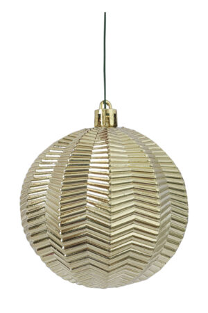 Christmas Ball 80mm 3D Textured Gold