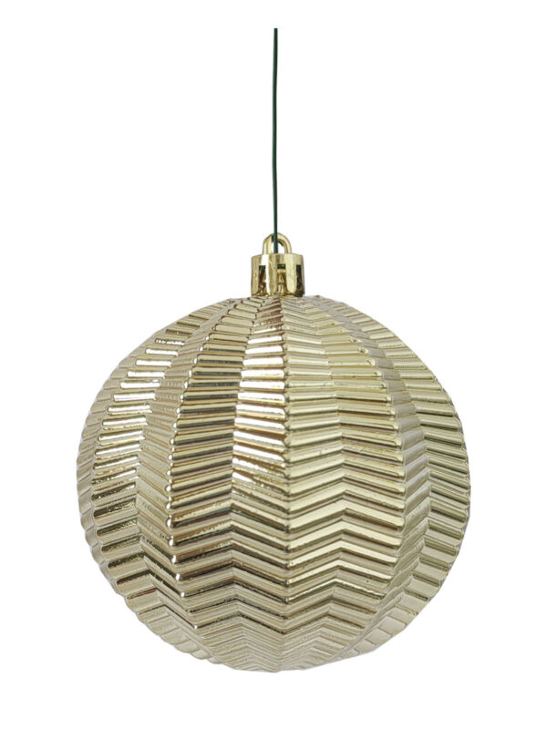 Christmas Ball 80mm 3D Textured Gold
