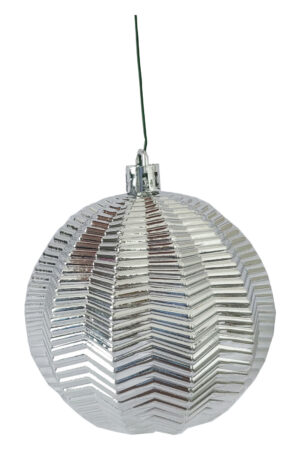 Christmas Ball 80mm 3D Textured Silver