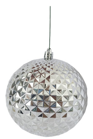 Christmas Ball 100mm Pineapple Textured Silver